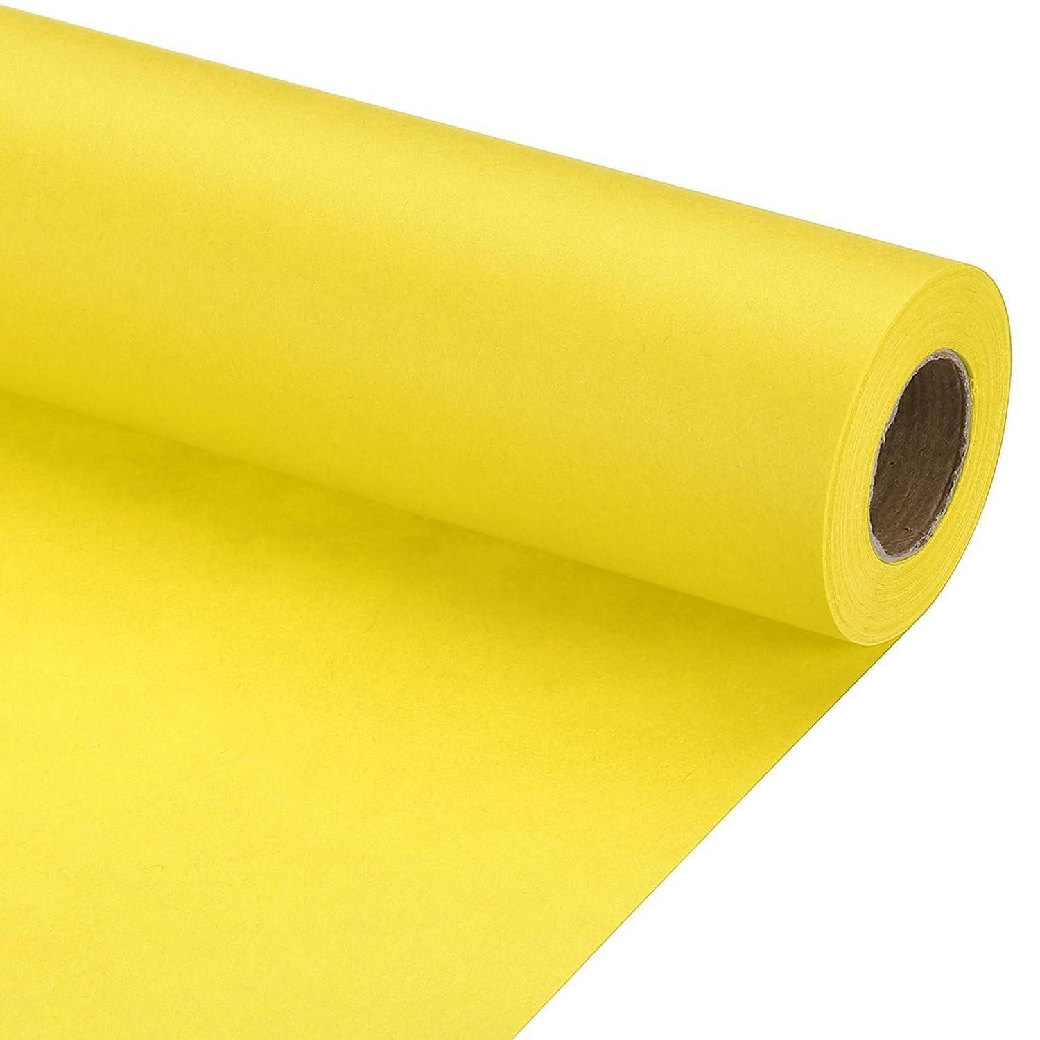 LuxusKollektion Packpapier Geschenkpapier Kraft Rolle Gelb 17x450", (1St)