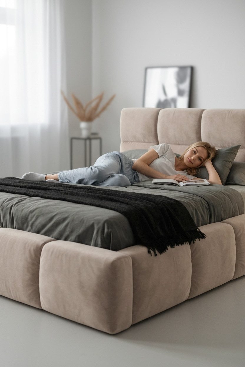 A&J MöbelLand GmbH Polsterbett VELUNO mit Matratze, Lattenrost und Bettkasten. (Modernes Bett mit Bettkasten – erhältlich in verschiedenen Farben und Größen sowie wahlweise ohne Matratze oder mit Schaummatratze bzw. Matratze H3 / H4., TOP ANGEBOT), Länge: 220 cm Höhe Kopfteil: 100 cm
