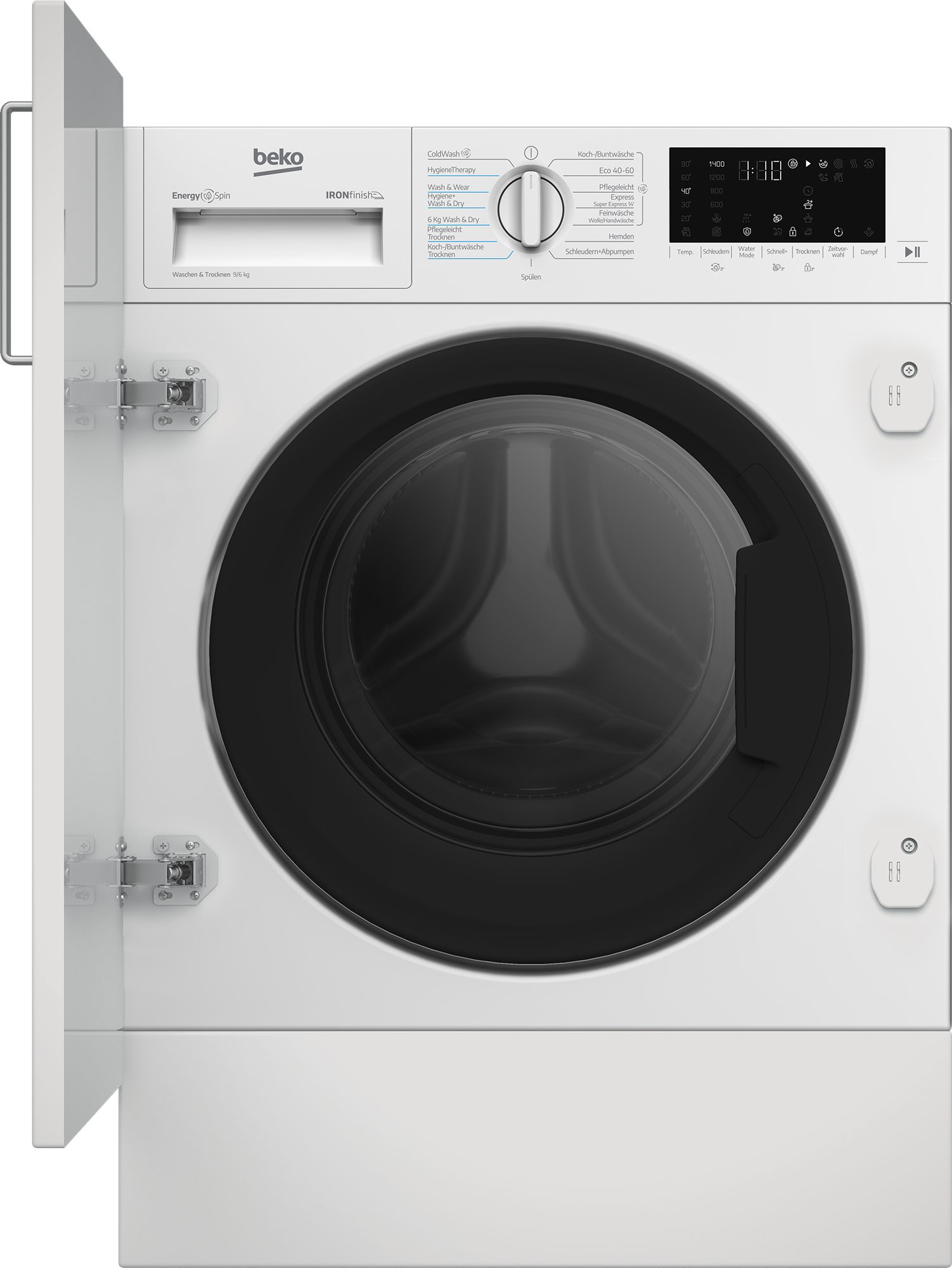BEKO Einbauwaschtrockner B5DBT6941W 457000003300, 9 kg, 9 kg, 1400 U/min