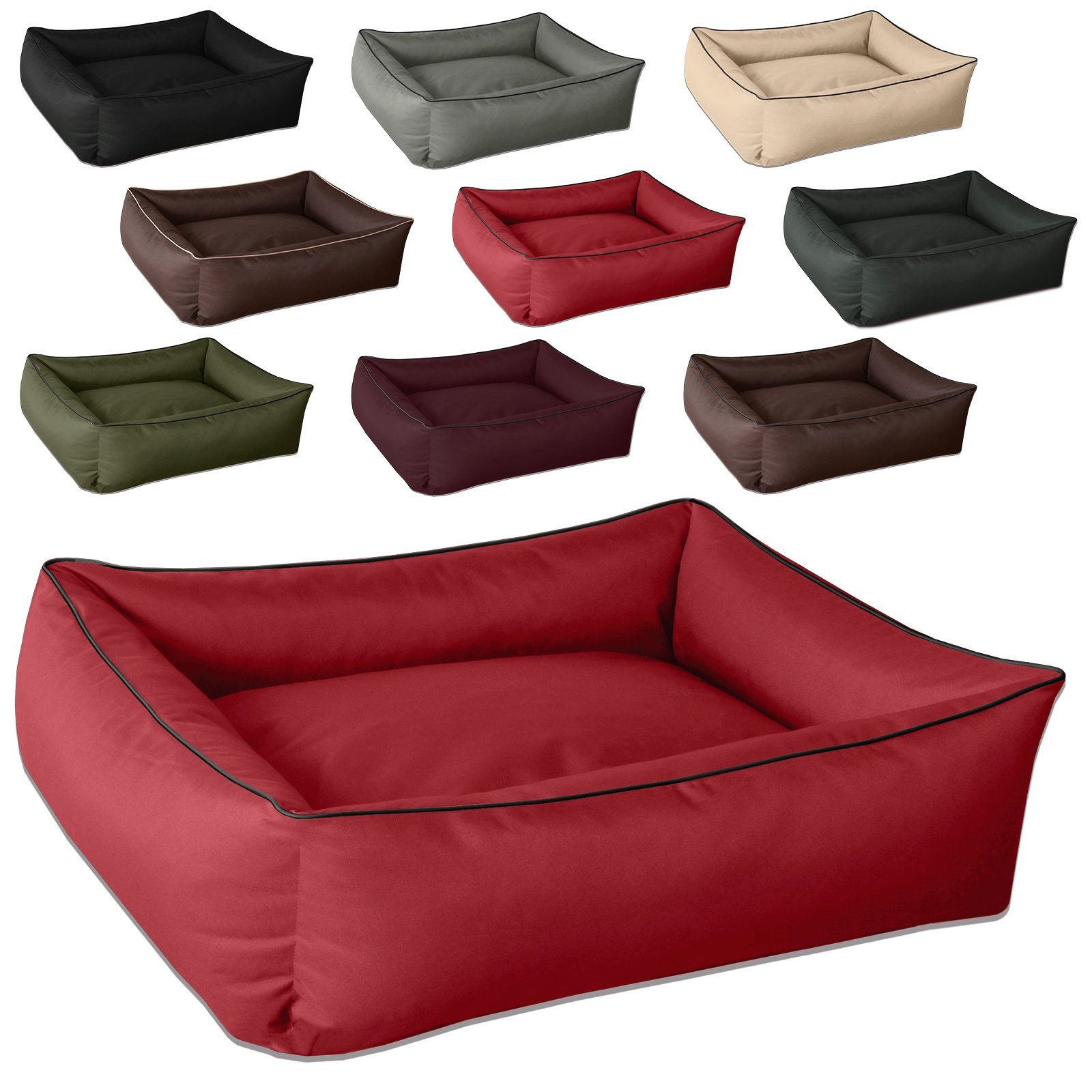 BedDog Tierbett Hundebett MAX mit Rand, Bezug abnehmbar