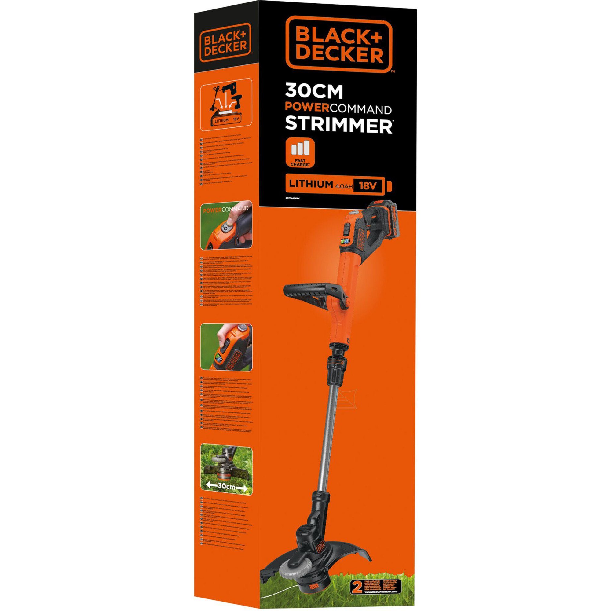 Black & Akku-Rasentrimmer Decker Akku-Rasentrimmer STC1840EPC, BLACK+DECKER 18Volt