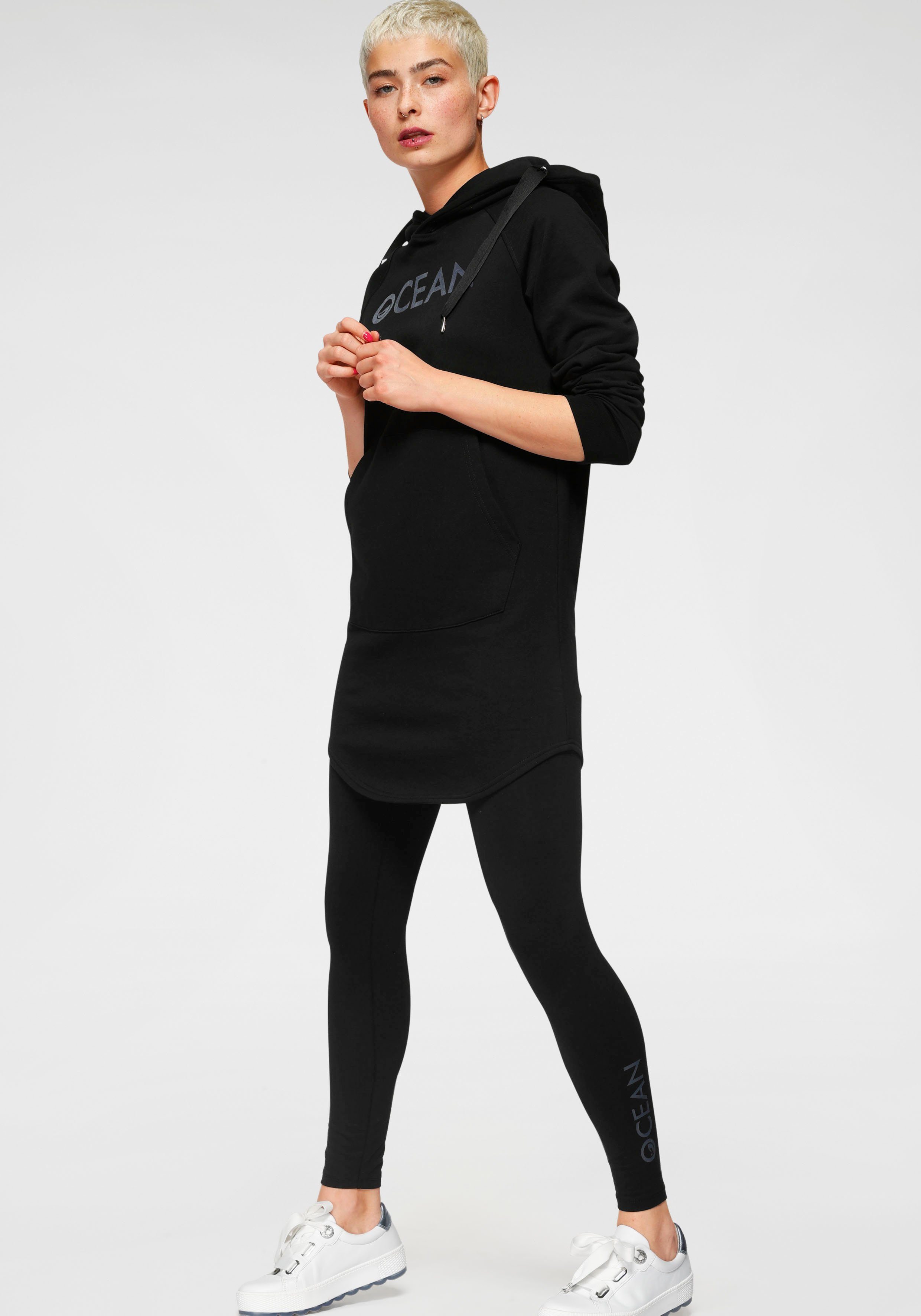 2-tlg., Leggings) Ocean schwarz/schwarz Essentials Joggingsuit Jogginganzug (Packung, Sportswear mit