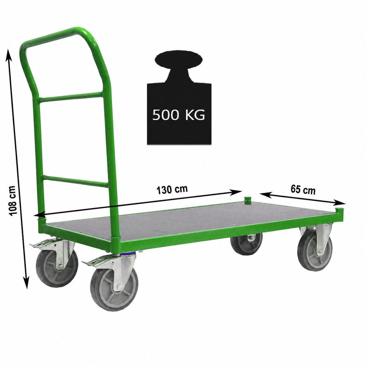 TRUTZHOLM Transportwagen Plattformwagen Profi XL Tragkraft 500kg 119x59 cm Handwagen Paketwagen, (Artikel, 1-St), hohe Stabilität