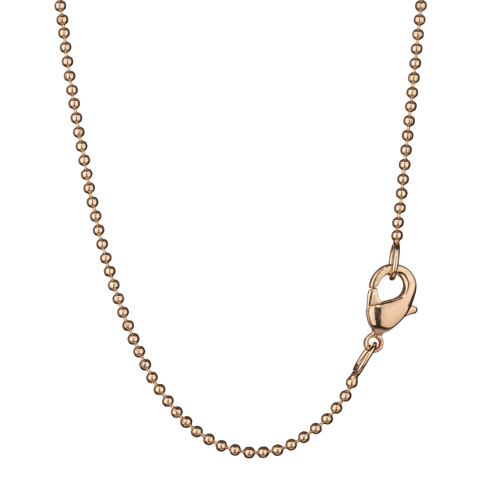 NKlaus Kette ohne Anhänger 70cm elegante Kugelkette rund Messing Vergoldet 1, (1 Stück), Made in Germany