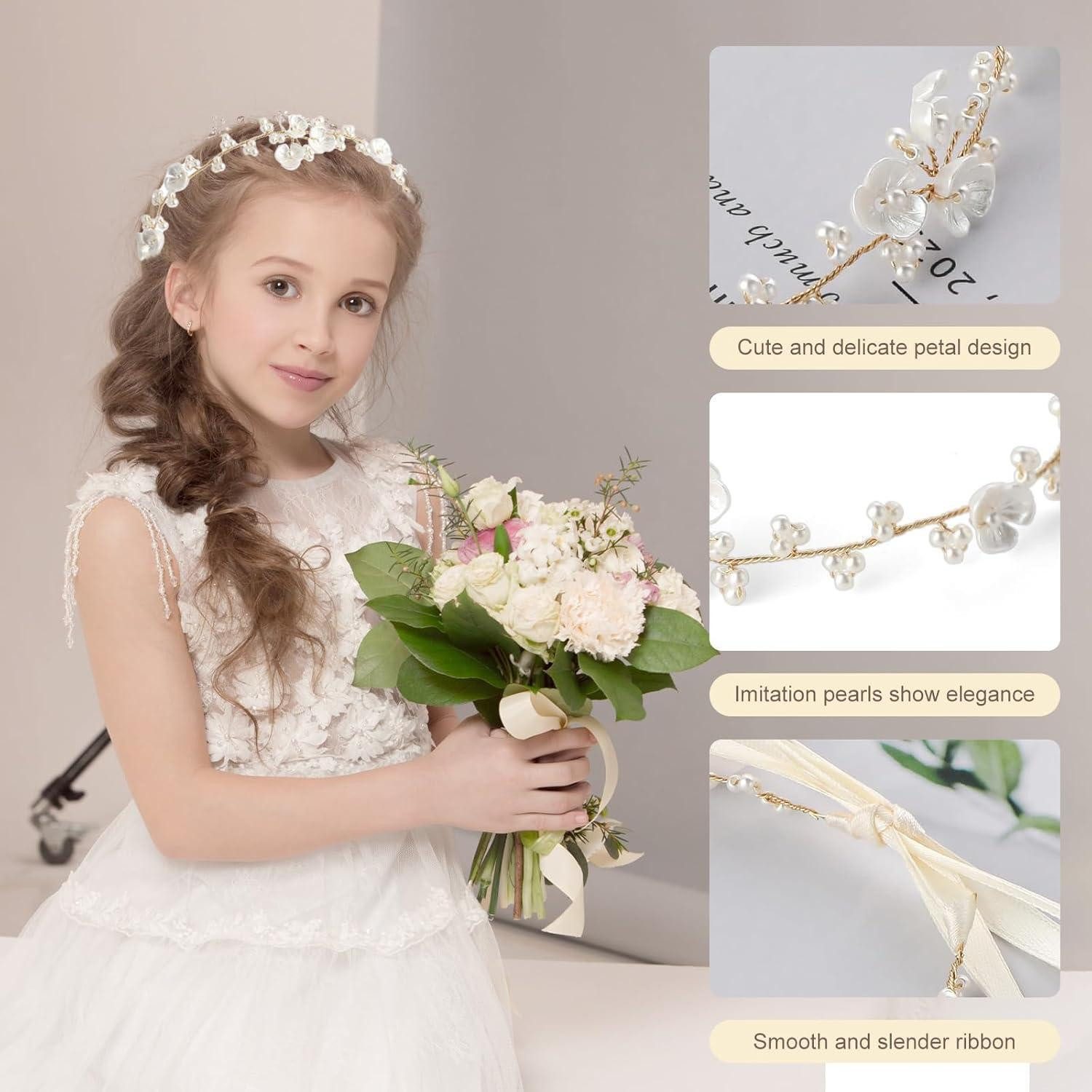 LuxusKollektion Haarreif 2 Stück Blumenkranz Haarschmuck Kinder Hochzeit Party