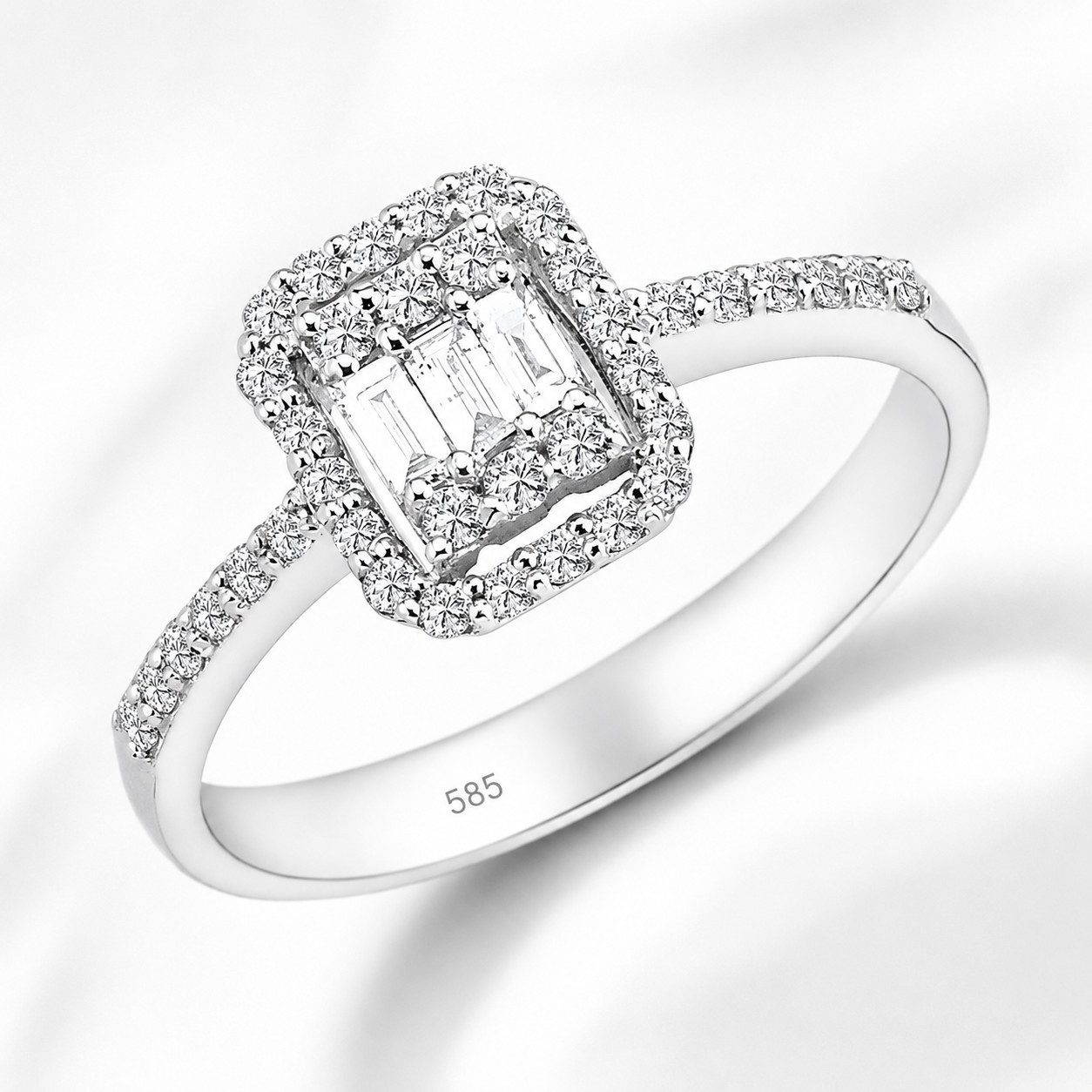 EinStein Diamant Diamantring Baguette-Diamantring „Éclat“ – 0,33 ct Diamanten 585 Weißgold 14 Karat