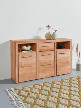 Home affaire Sideboard Falco, Fronten in Massivholz