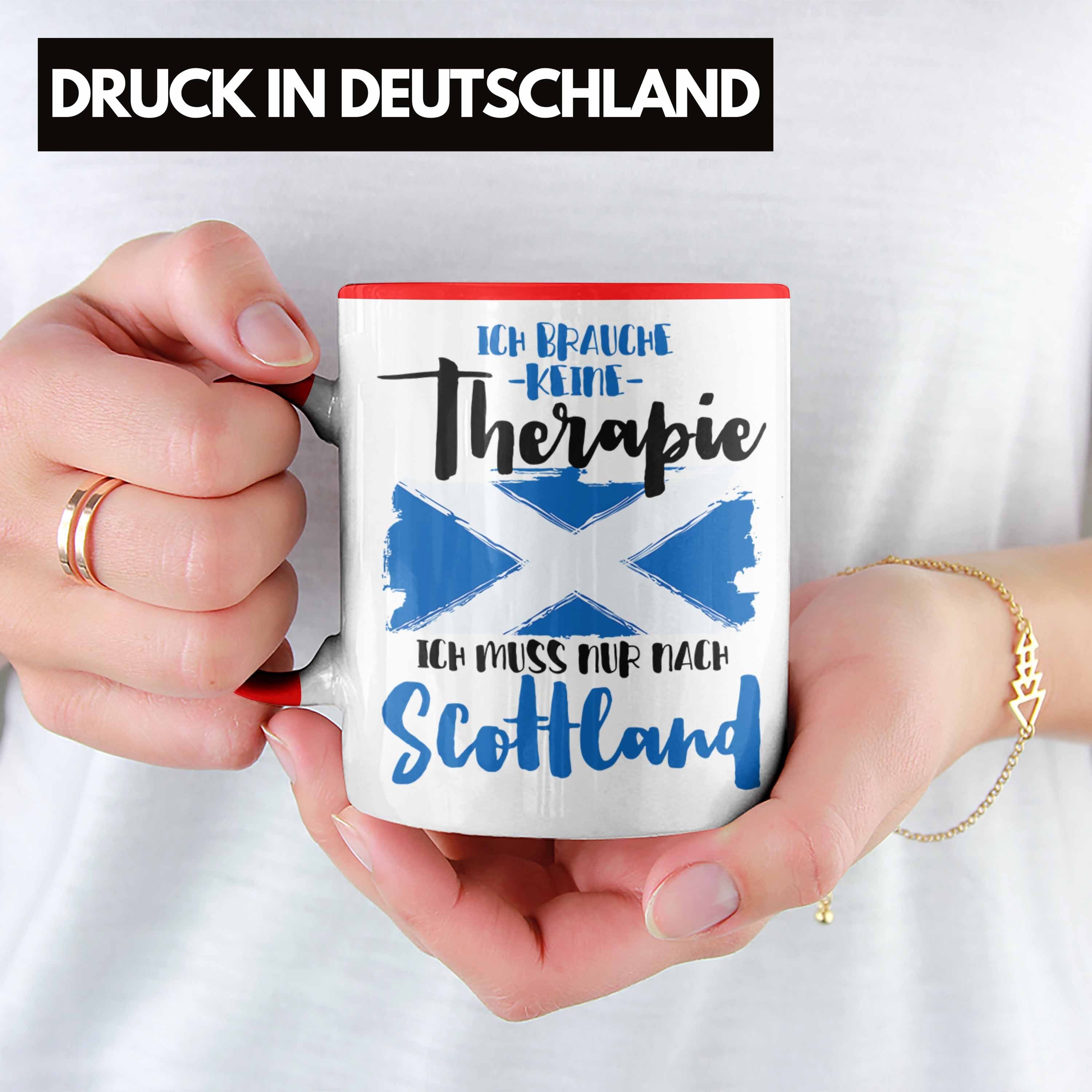 Trendation Tasse Schottland Tasse Geschenk Geschenkidee Grafik Rot Lustig Spruch Scottland