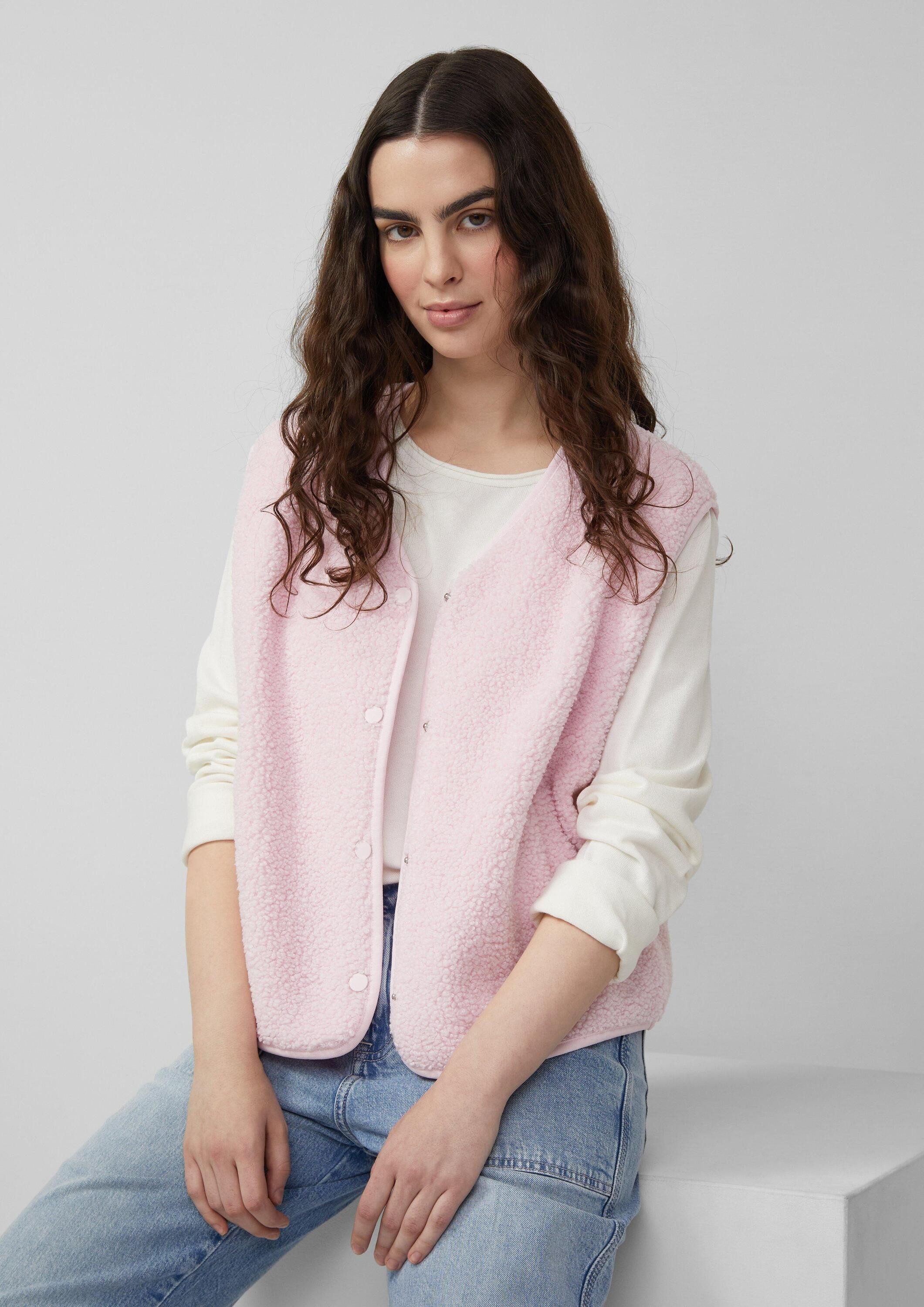 s.Oliver Funktionsweste Indoor-Weste Teddyweste mit Eingrifftaschen