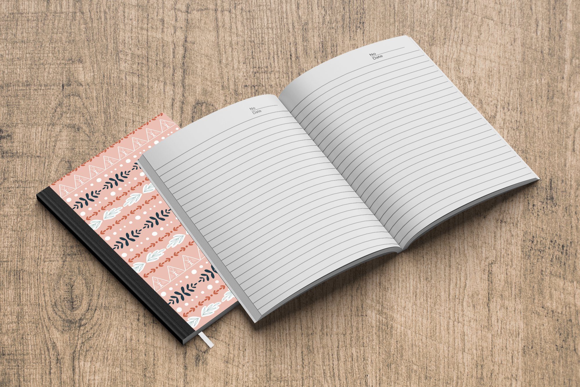 MuchoWow Notizbuch Notizheft, Journal, Boho, - Tagebuch, 98 Seiten, - Merkzettel, Design Mädchen A5, Haushaltsbuch