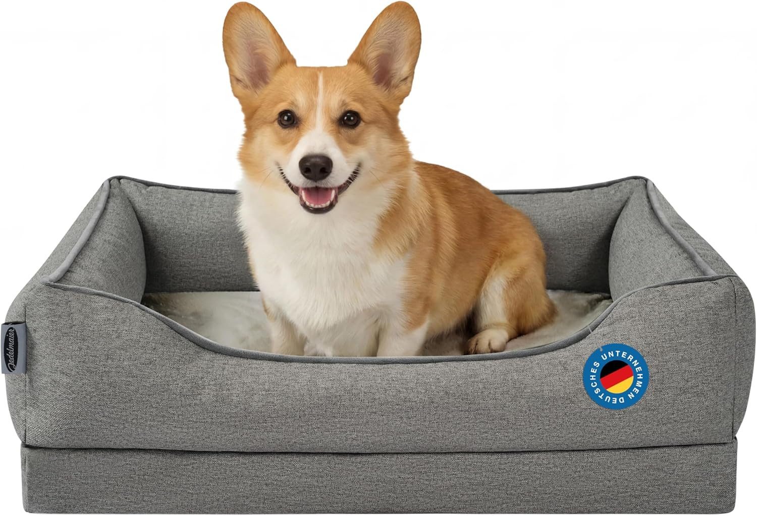 Zedelmaier Hundebett Orthopädisches Hundebett für mittelgroße & große Hunde, kratzfester Hundekorb mit dickem Kissen, ergonomisches Hundesofa