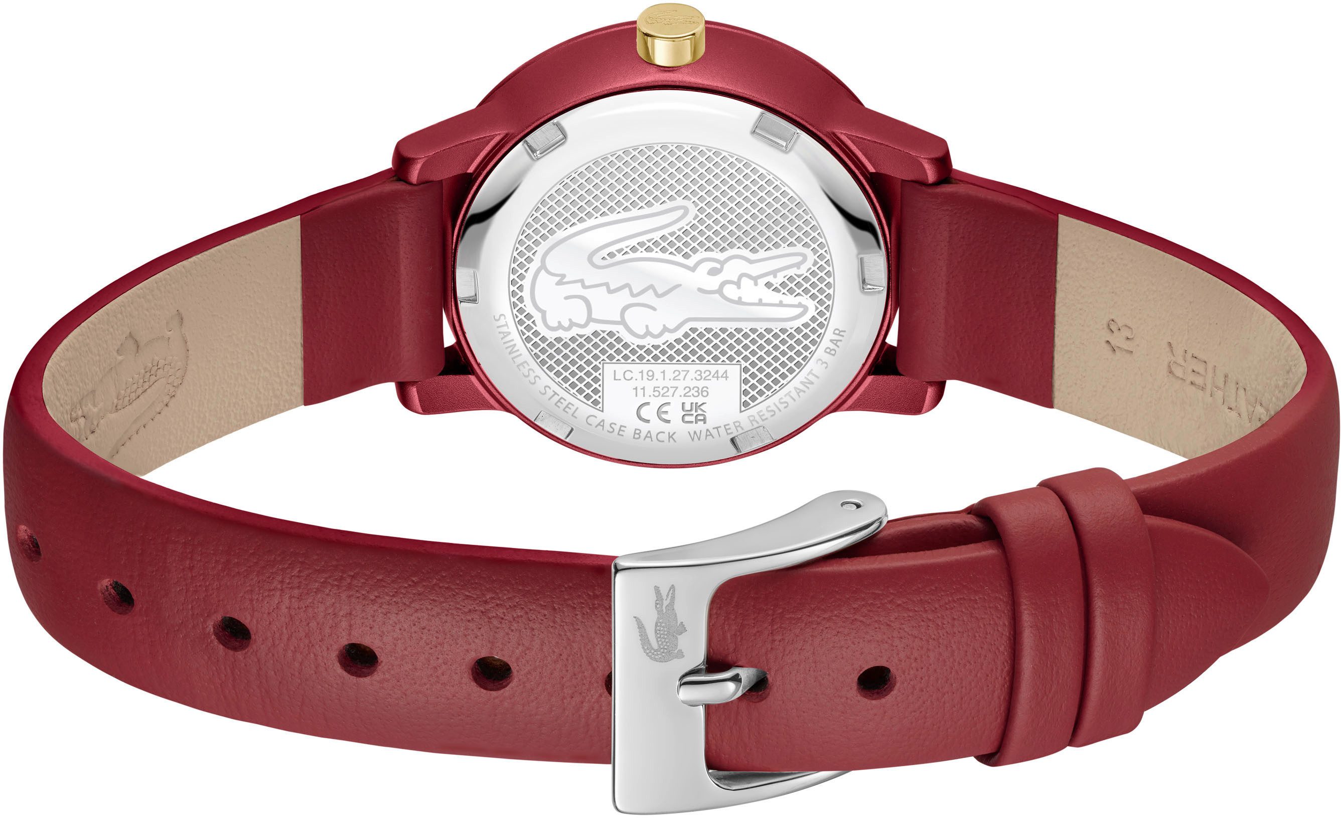 Lacoste Quarzuhr LACOSTE 12.12 SWIFT 2001439, Armbanduhr, Damenuhr, Lederarmband, analog