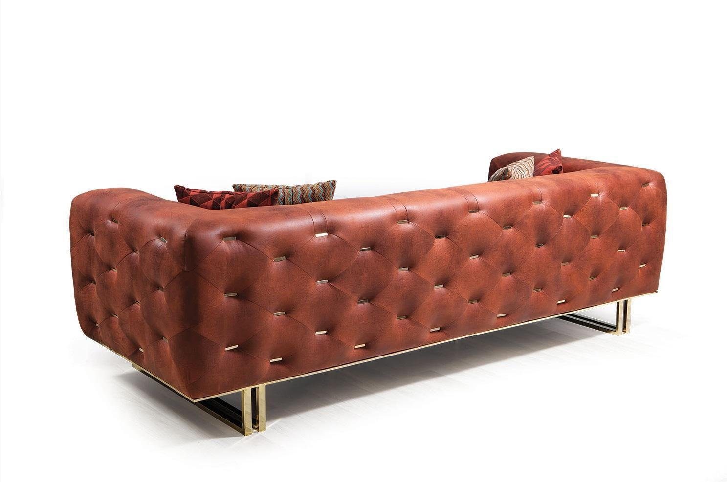 JVmoebel Chesterfield-Sofa, Chesterfield Couch Textil Klassische Edles Sofa Design Stoff