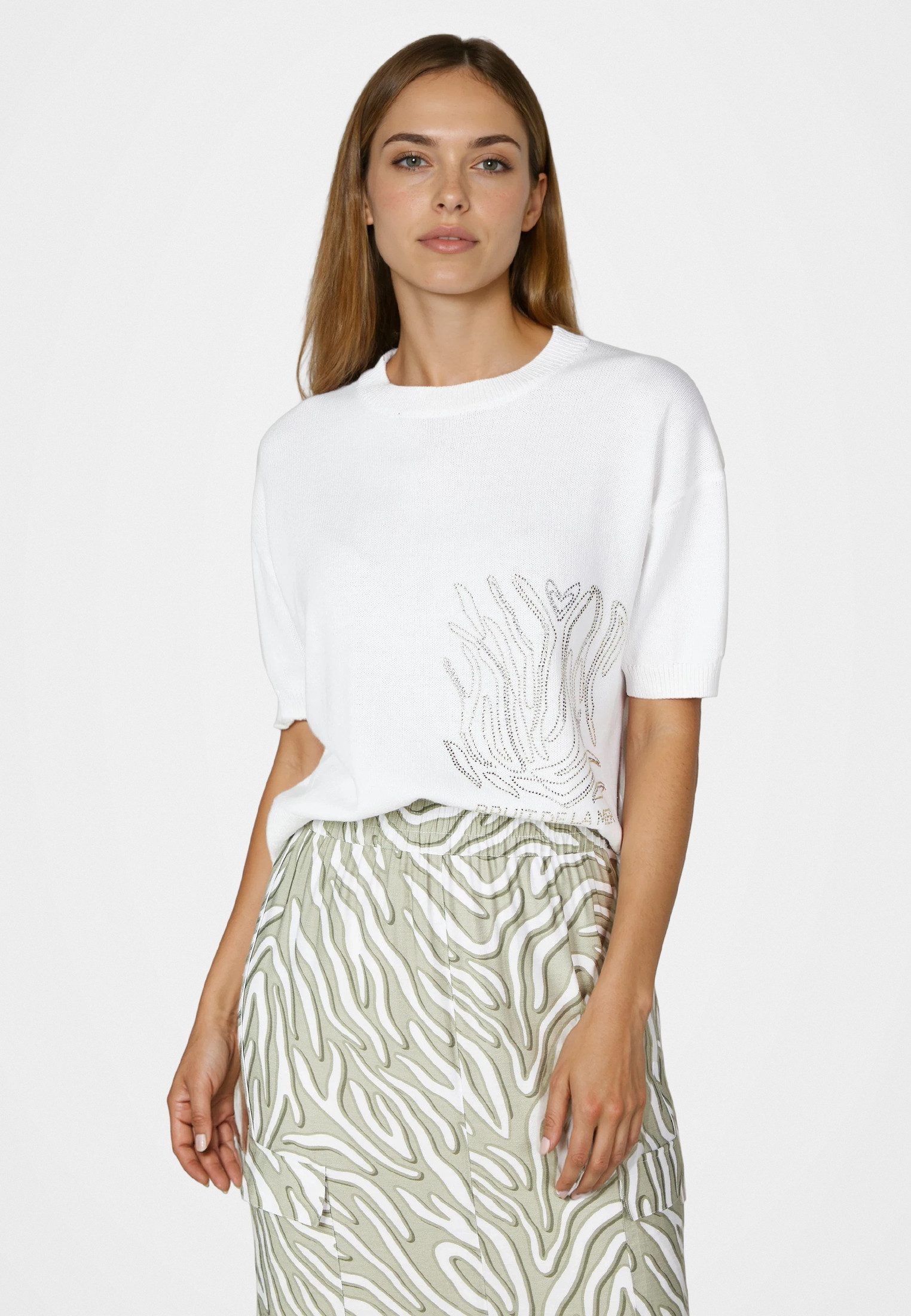 MARC AUREL Strickpullover mit Strass-Motiv