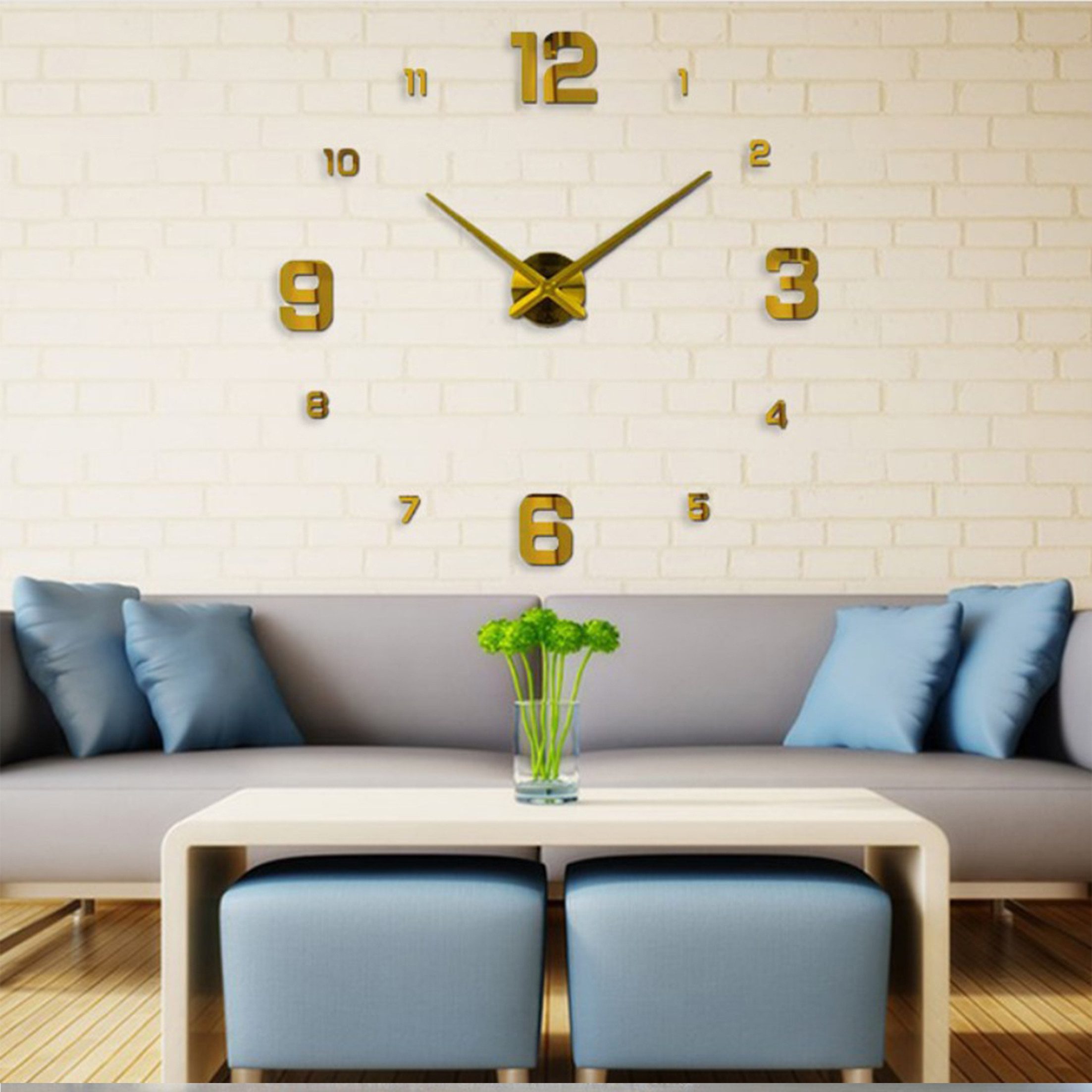 KINSI Wanduhr Große dekorative 3D-Wanduhr,Große Digitaluhr,DIY-Wanduhr,100 cm-120 cm (Geeignet für Zuhause Wohnzimmer, Schlafzimmer Wanddekoration) – Bild 4 von 5
