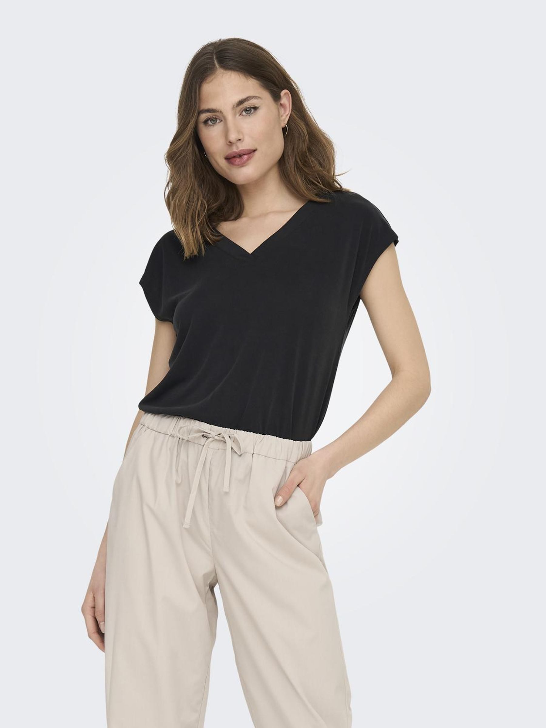 ONLY V-Shirt ONLFREE S/S MODAL V-NEC günstig online kaufen