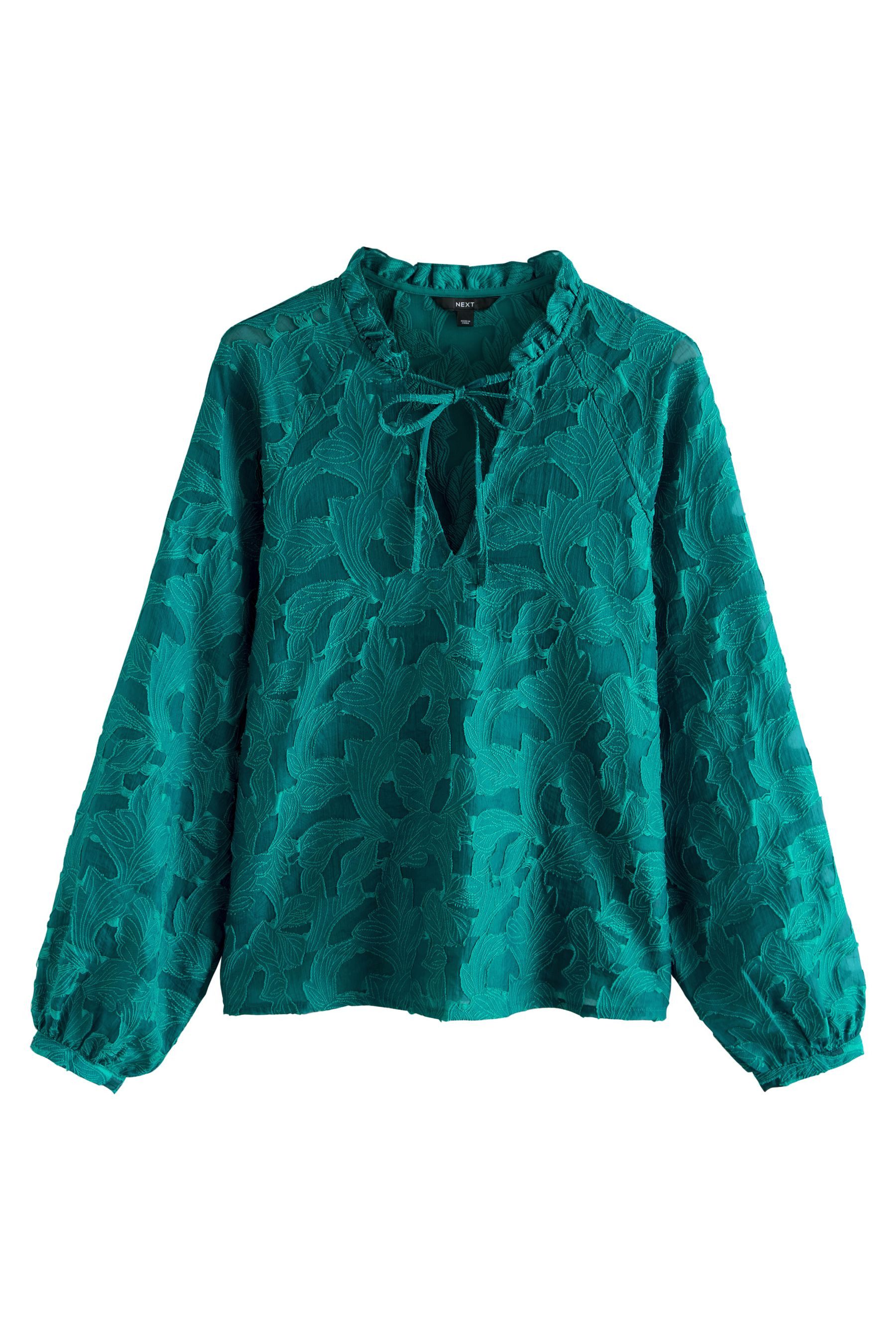 Next Langarmbluse Langärmelige Jacquard-Bluse (1-tlg)