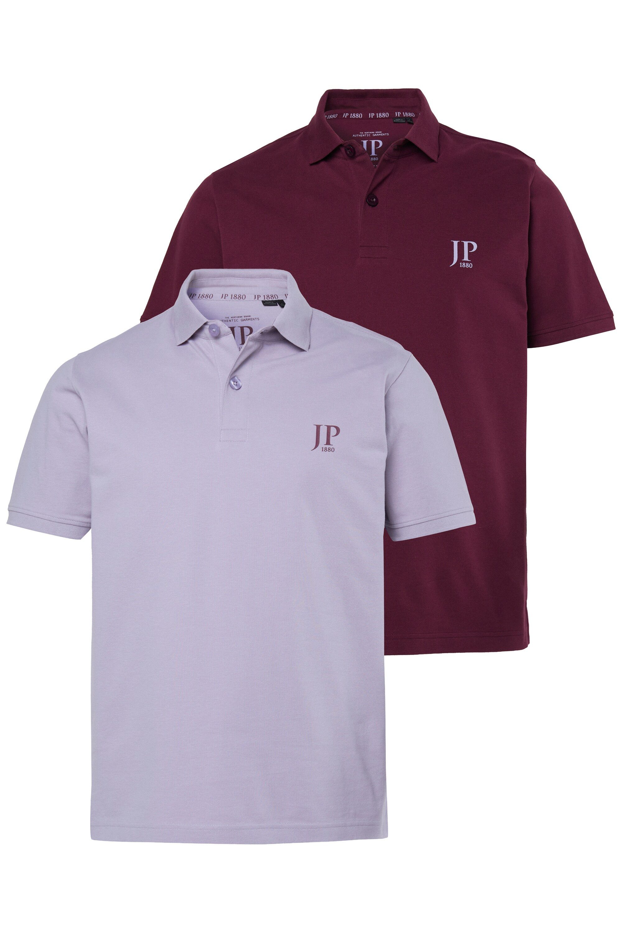 JP1880 Poloshirt Poloshirts Basic 2er-Pack Piqué gekämmte Baumwolle (2-tlg)