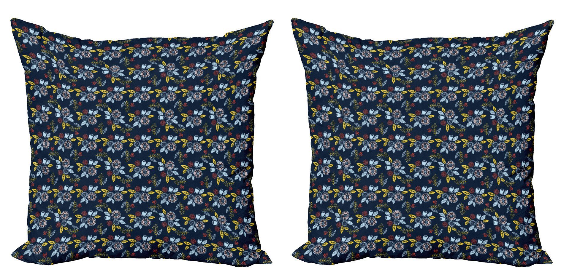 Kissenbezüge Modern Accent Doppelseitiger Digitaldruck, Abakuhaus (2 Stück), Garten Blumenstrauß der Blumen Vögel