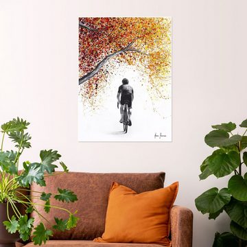 Posterlounge Poster Ashvin Harrison, Radfahren im goldenen Herbst, Illustration