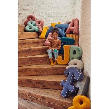 Kinderdaunenkissen Buchstabenkissen Baumwolle Q Rosa (40cm), Betty's Home