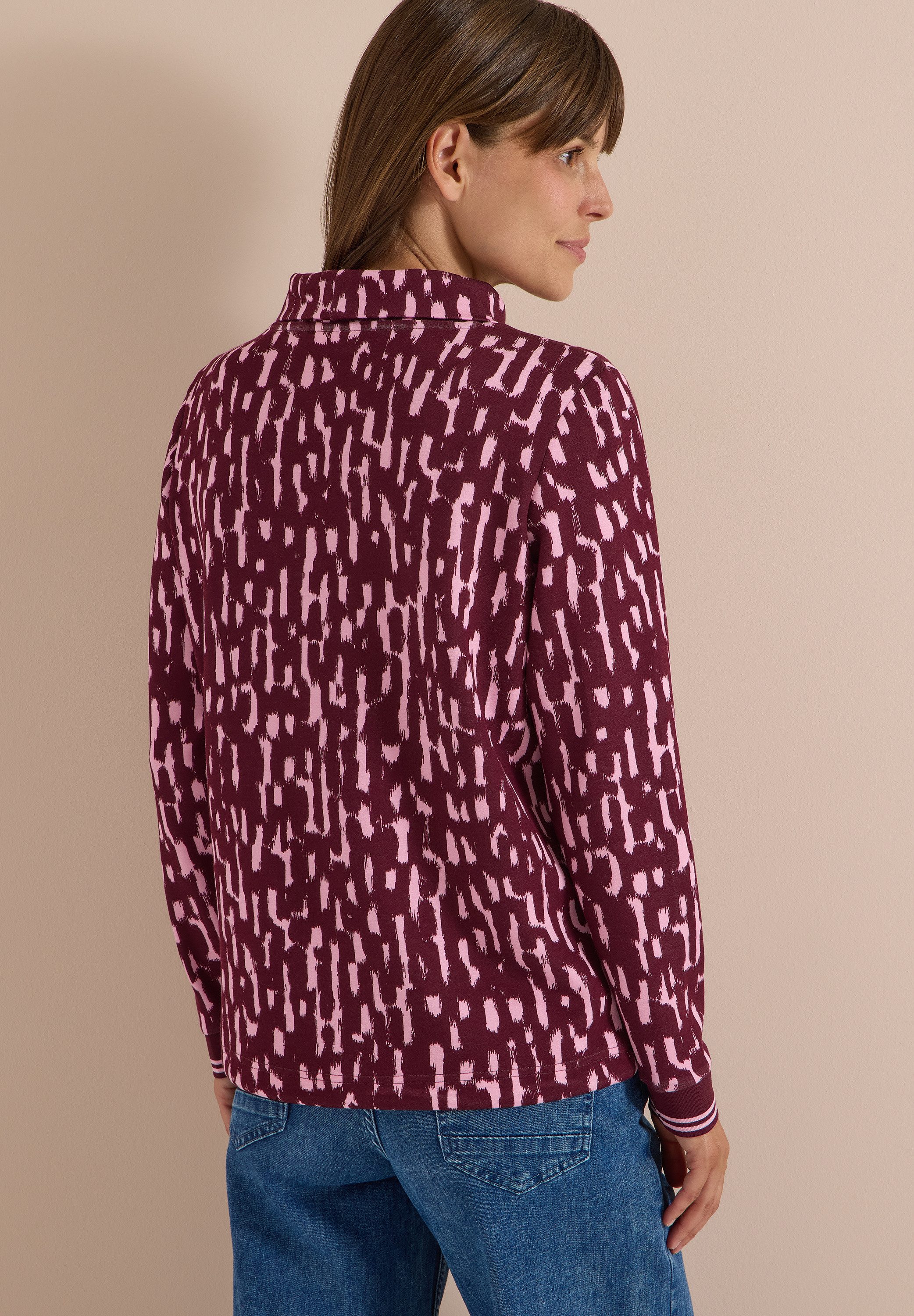 CECIL Langarmshirt mit Stehkragen und Print / Grafischem Muster – Bild 2 von 5