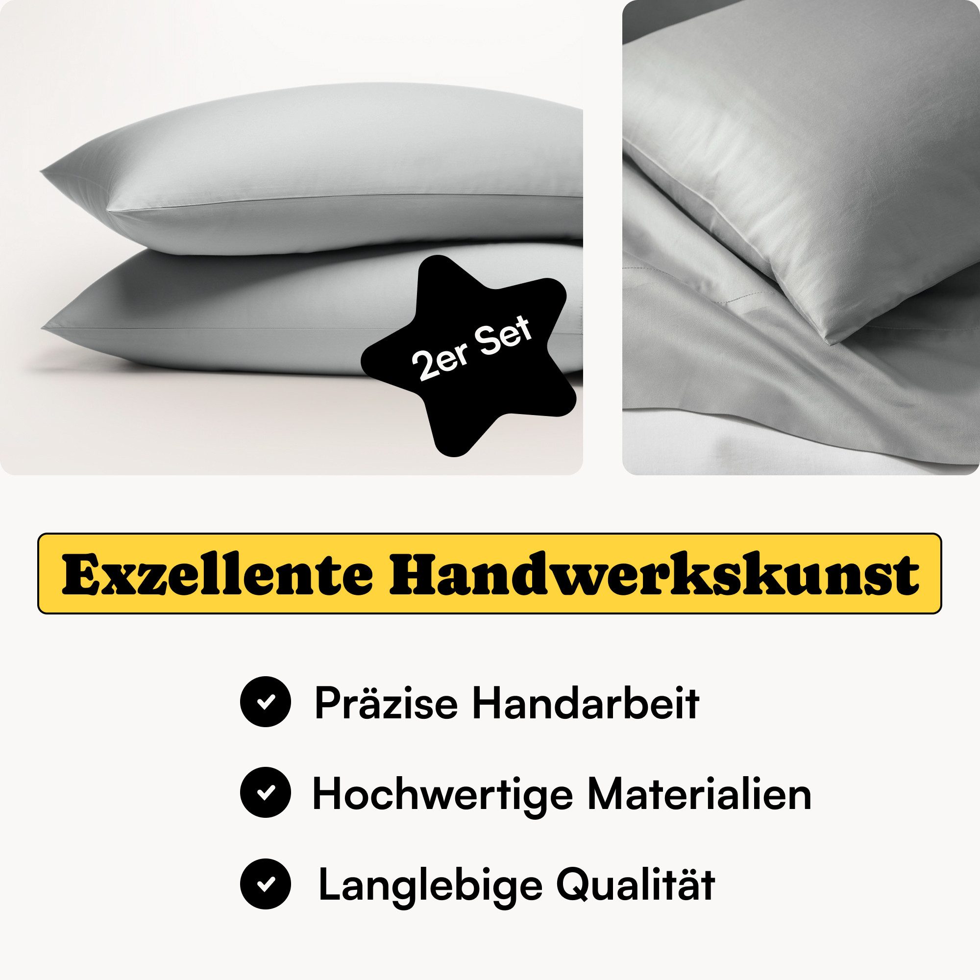 Seralino Seitenschläferkissenbezug Mako Satin Kissenbezug (100% Bio Baumwol günstig online kaufen