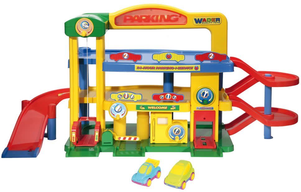 WADER QUALITY TOYS Spielzeug-Auto Premium Garage Nr 1 Parkhaus Autogarage LED-Leucht