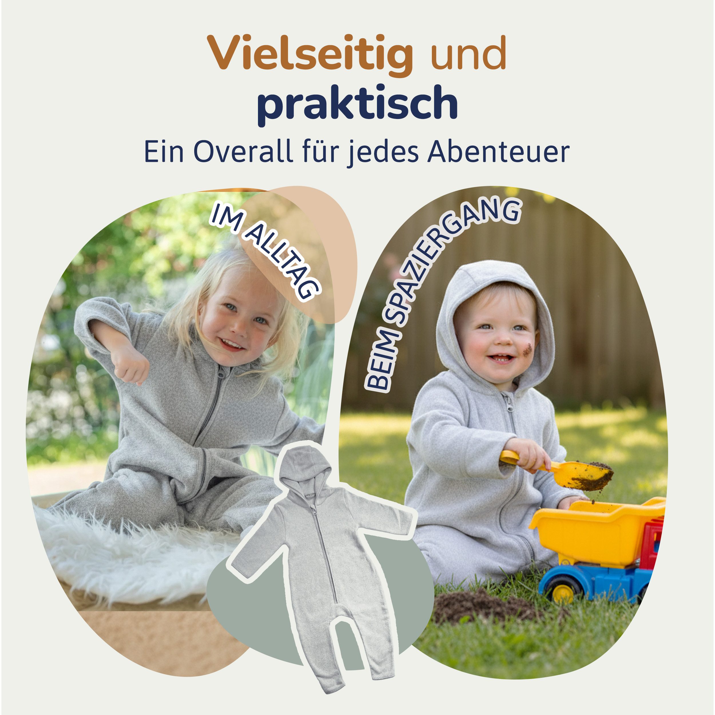 Hinzling Fleeceoverall aus Bio-Baumwolle – kuschelig weich, für jedes Wetter geeignet