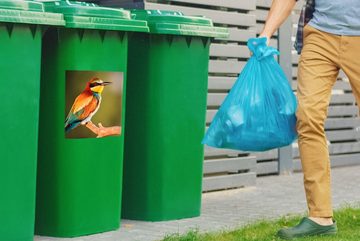 MuchoWow Wandsticker Vögel - Bienenfresser - Regenbogen - Tiere (1 St), Mülleimer-aufkleber, Mülltonne, Sticker, Container, Abfalbehälter
