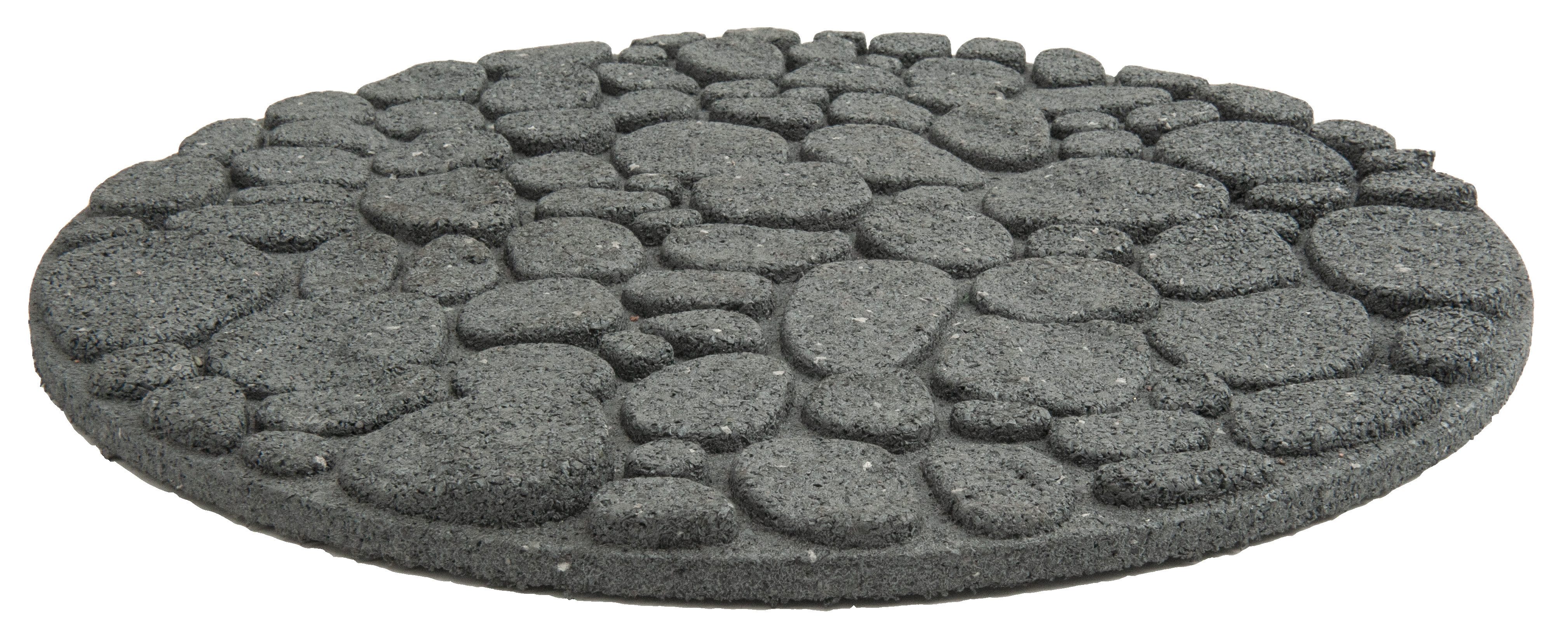 Lemodo Trittsteine Flussstein grau, rund aus recyceltem Gummi für Garten, 45x45 cm, 1-St.