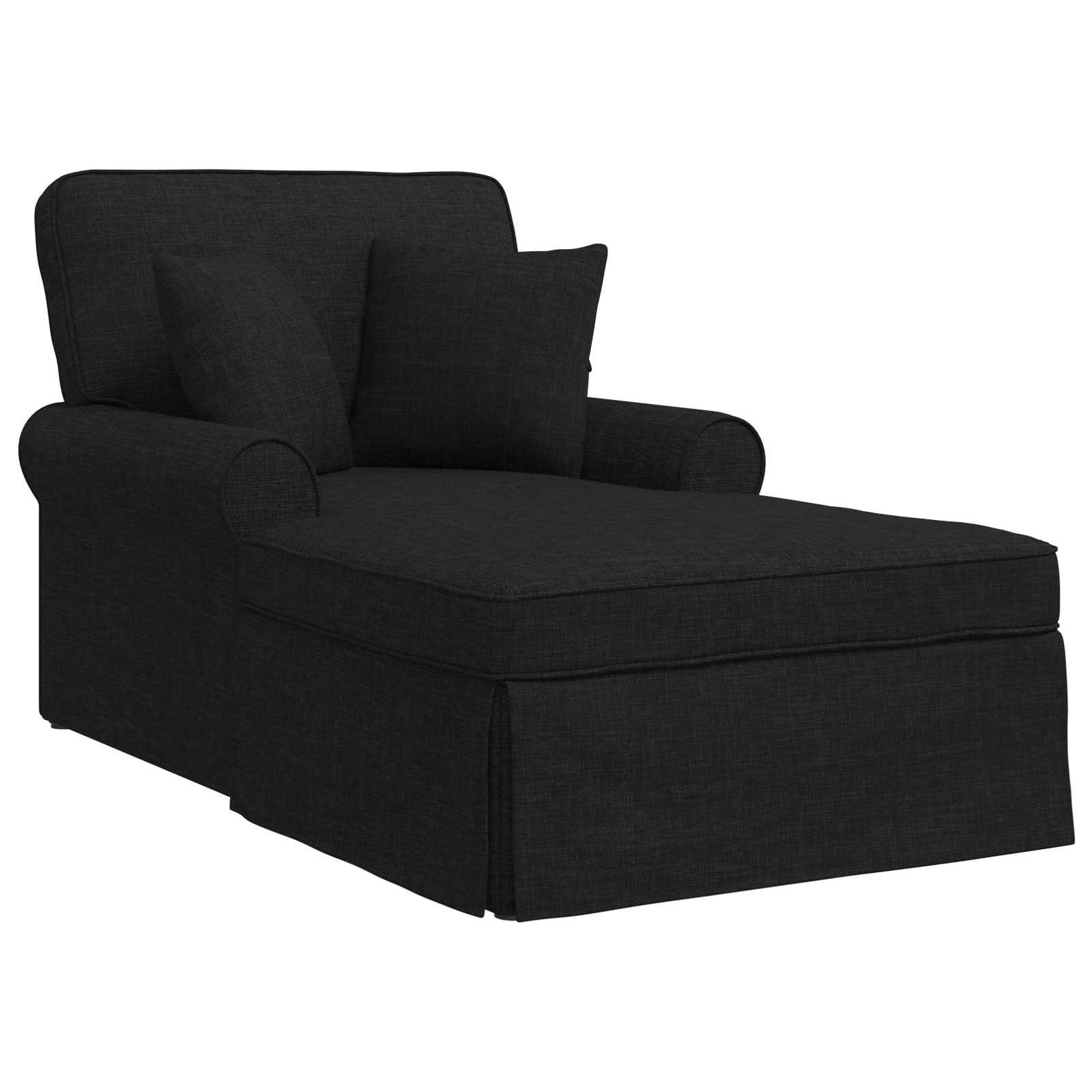vidaXL Chaiselongue Chaise Lounge mit Rock Schwarz 91 x 157 x 91 cm Stoff, 1 Teile