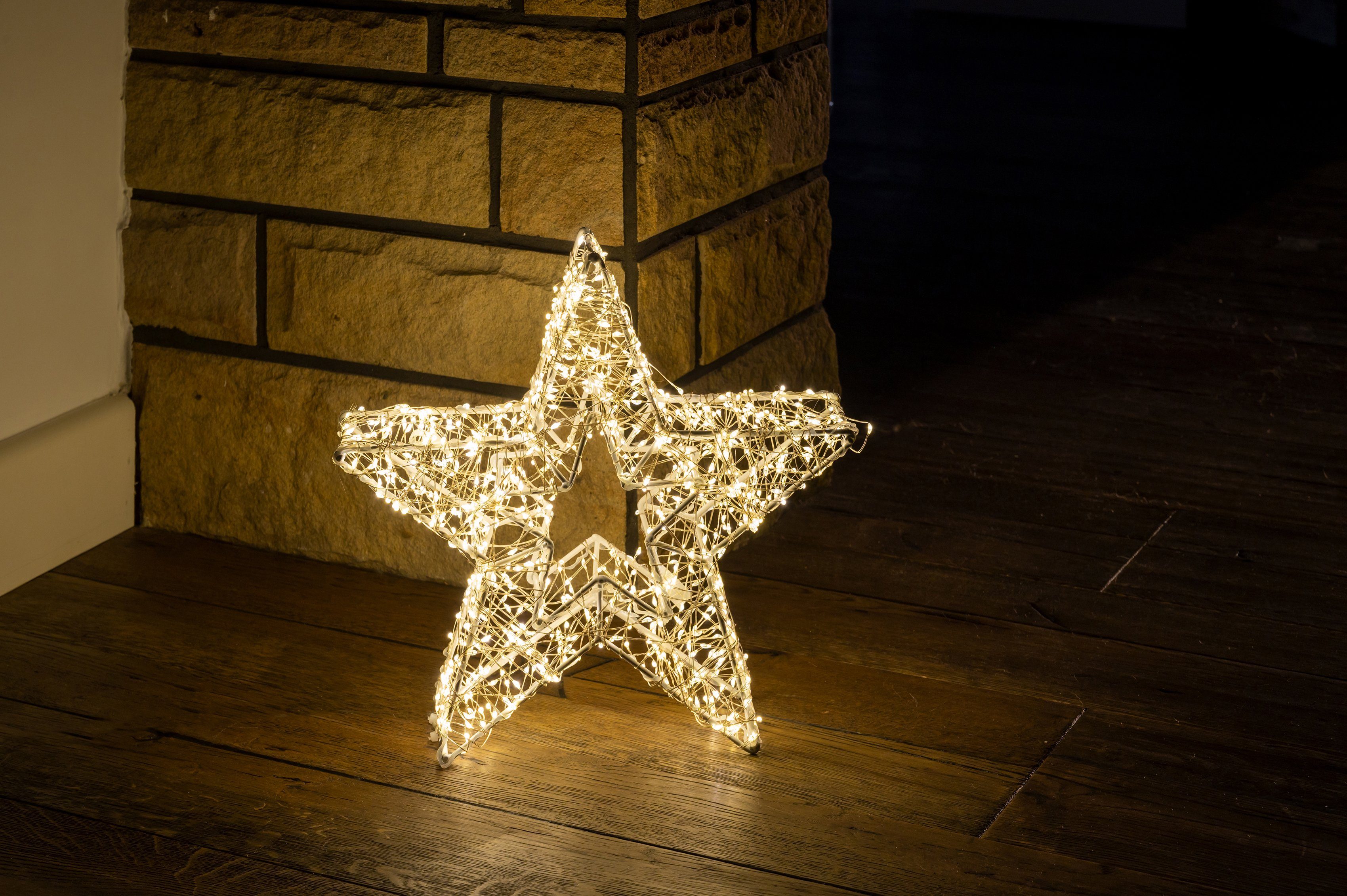 LED Star-Max LED stromsparende fest Stern Warmweiß, Weihnachtsstern, Weihnachtsdeko aussen, integriert, LED