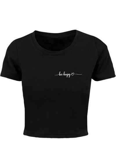Merchcode T-Shirt Merchcode Damen Ladies Be Happy Cropped Tee (1-tlg)