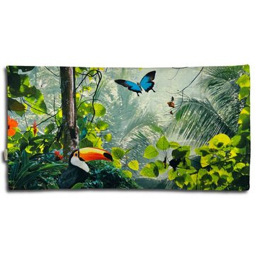 Bettwäsche Gabriel grün, Essenza, Renforcé, 1 teilig, Schmetterlinge, Vögel, Dschungel, Natur