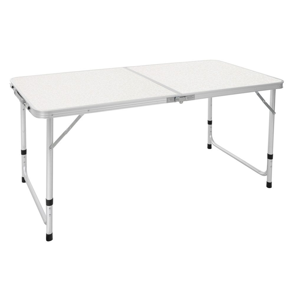 Campingtisch Gartentisch aus Aluminium und MDF, höhenverstellbar klappbar