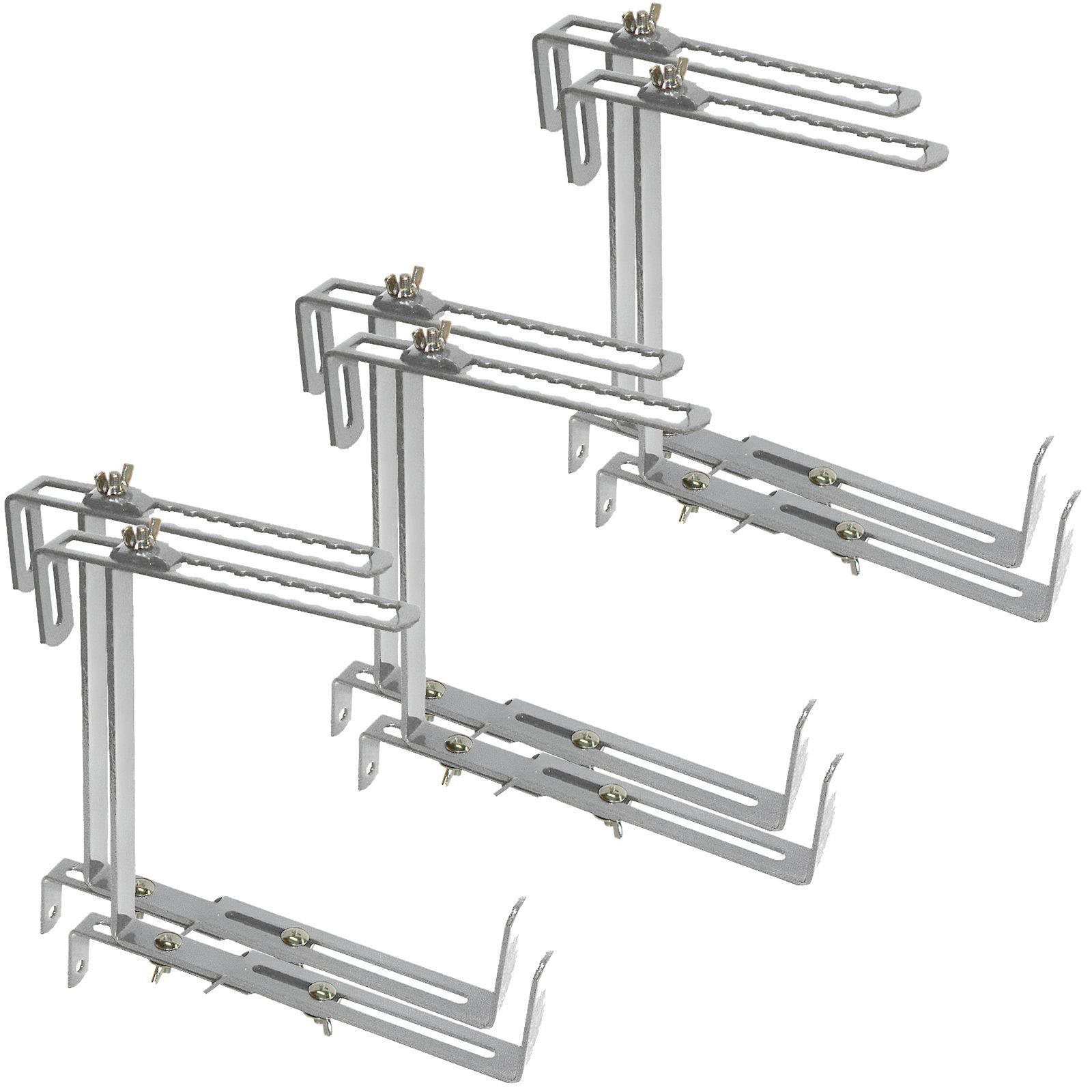BURI Blumenkastenhalter Balkonkastenhalter verstellbar 30kg Blumenkastenhalter 4 6 8 10 STK, 6-St.