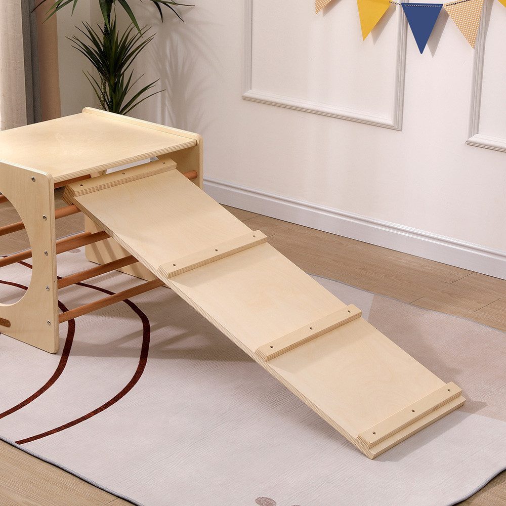 HOME DELUXE Kletterwand Kletterwürfel mit Rutsche FINN, Kletterampe, Kletterdreieck, Montessori