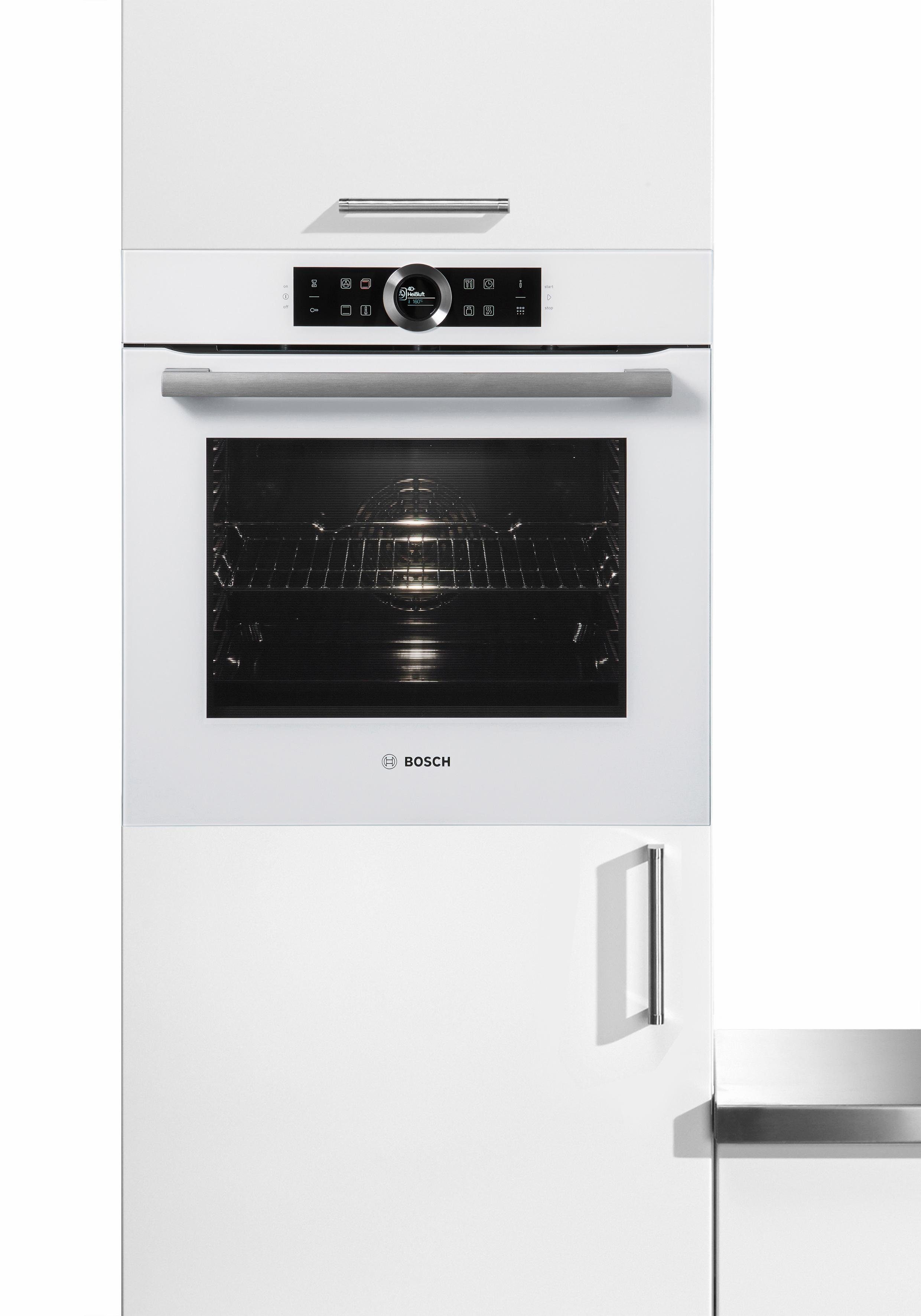 BOSCH Pyrolyse Backofen Serie 8 HBG675BW1, mit Teleskopauszug nachrüstbar, Pyrolyse-Selbstreinigung, mit AutoPilot