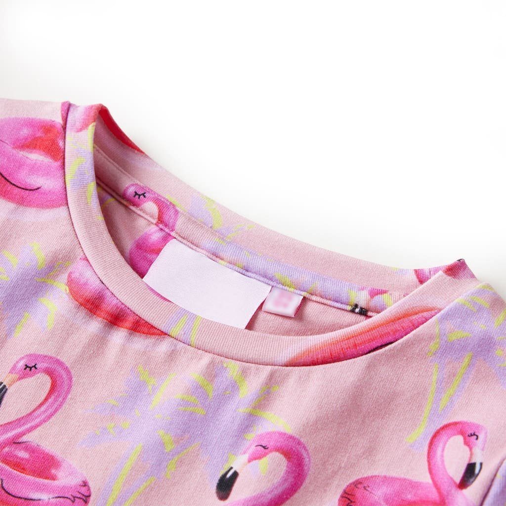 Kurz A-Linien-Kleid Hellrosa Kinderkleid 116 Flamingo-Schwimmringen mit vidaXL