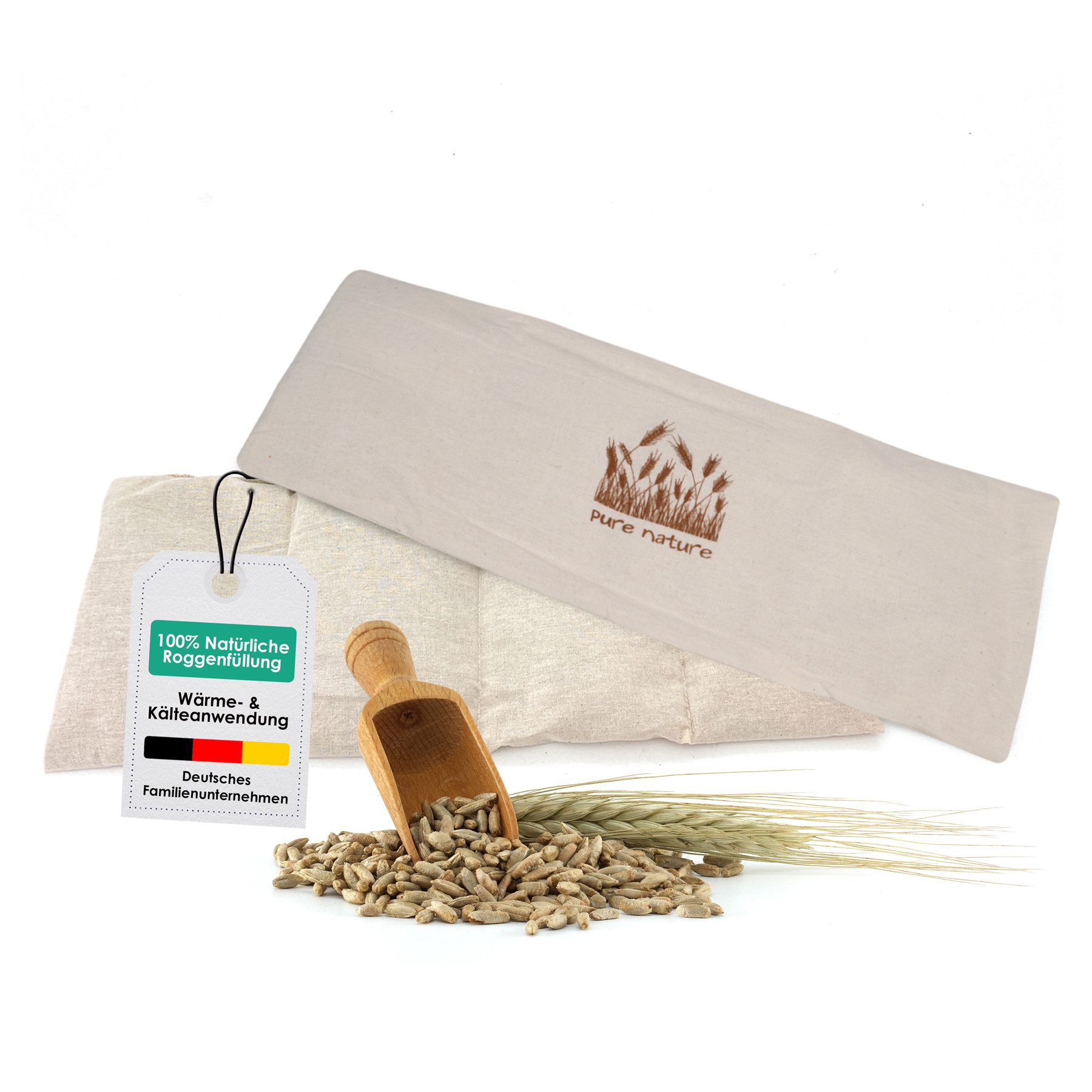 heimtexland Wärmekissen Roggen Natur Körnerkissen Kälte- und Wärmekissen, (Typ752), 4 Kammern,Roggen-Füllung,Kälte- und Wärmeanwendung
