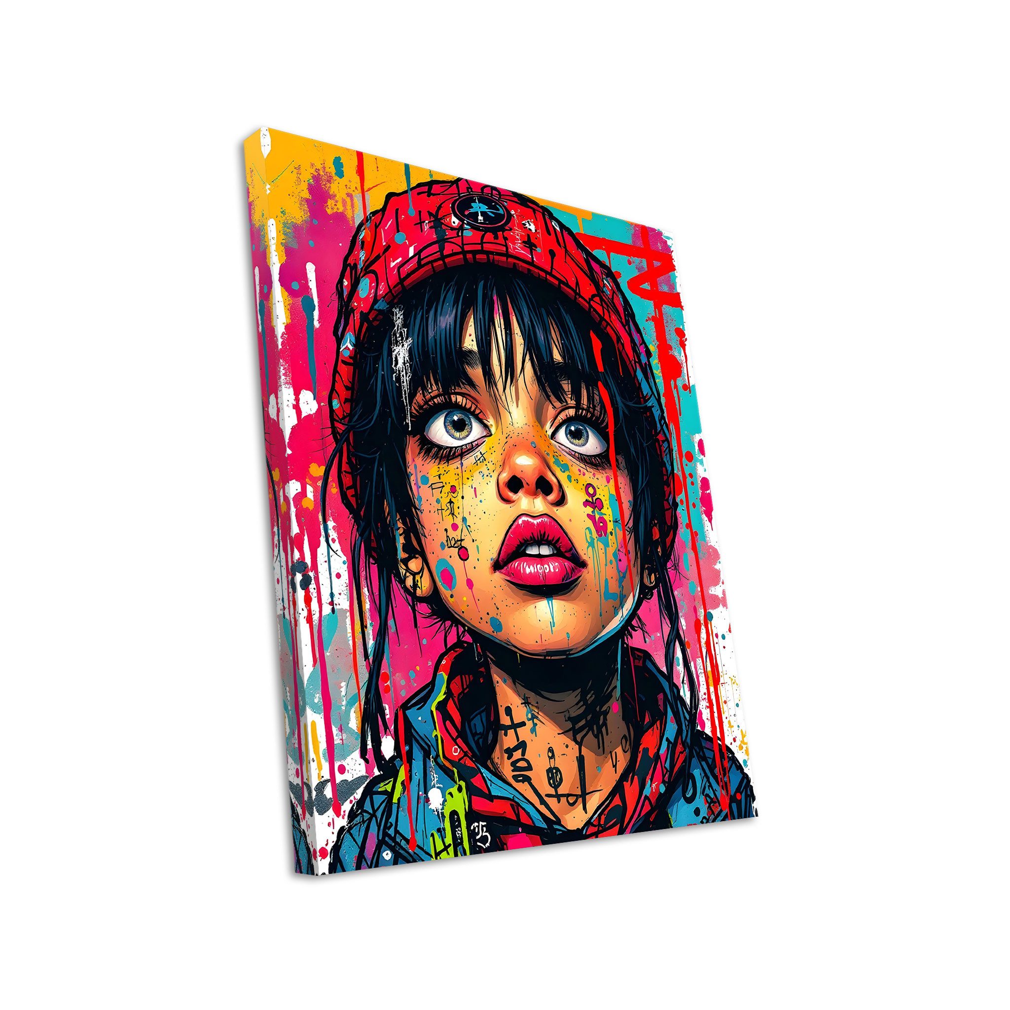 Hustling Sharks Leinwandbild Pop-Art-Bild als XXL Leinwandbild "Rebellisches Porträt", in 5 unterschiedichen Größen verfügbar