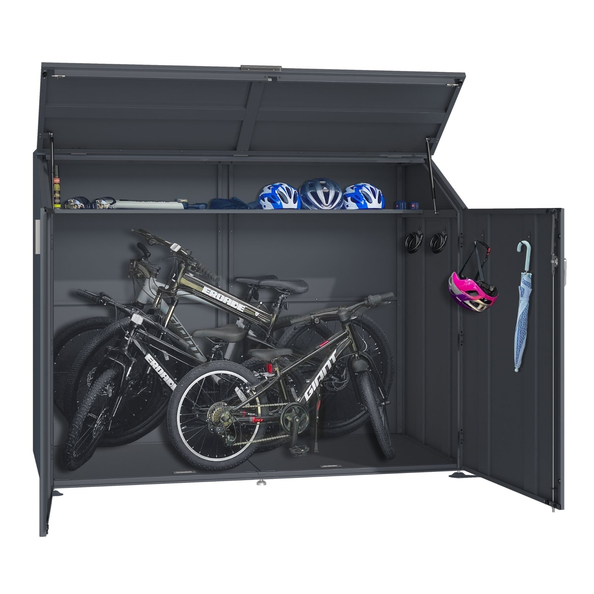 osoltus Gerätehaus osoltus Gerätehaus Fahrradgarage Fahrradbox Anthrazit 200 x 100 cm H.