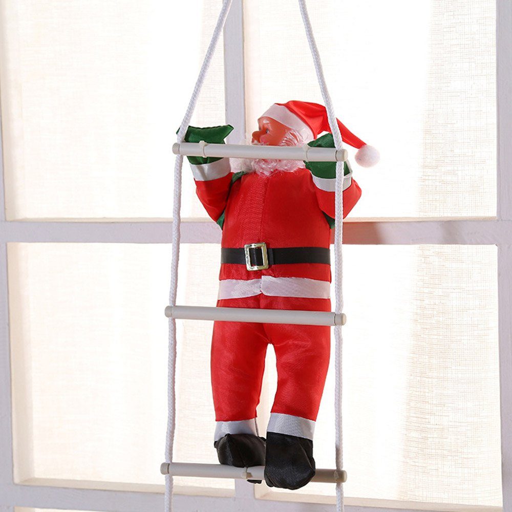 Coonoor Weihnachtsmann Nikolaus auf Leiter Weihnachtsdekoration St) 25cm (1