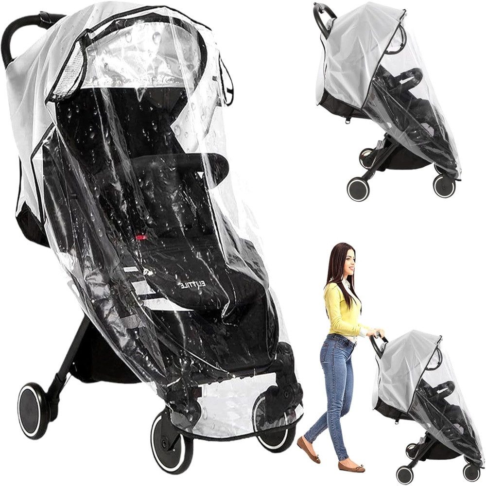 Kinderwagen-Regenschutzhülle Regenschutz Kinderwagen Schützt vor Regen Transparentes Regenverdeck