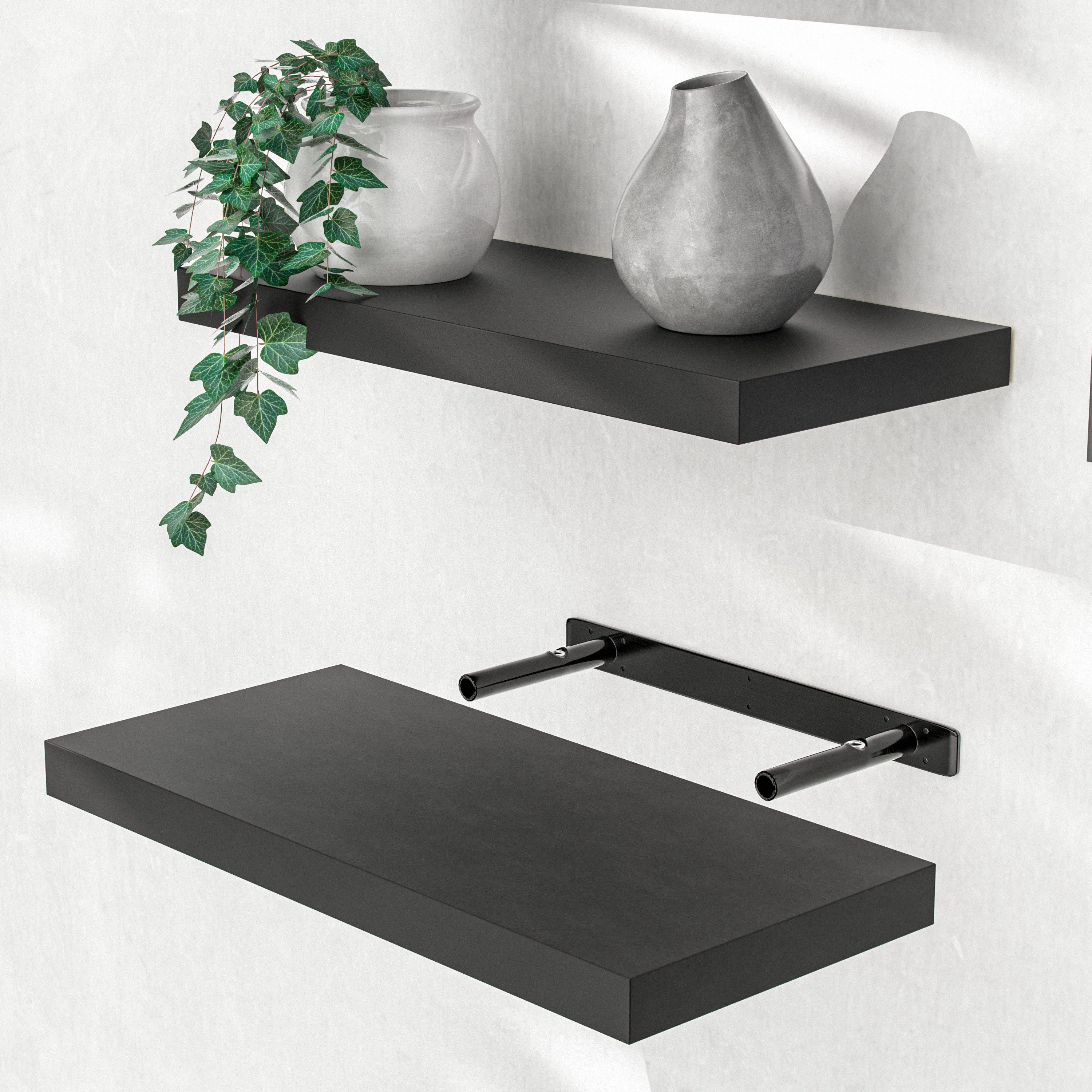 Casaria Wandboard, Schwarz Hängeregal mit Halterung günstig online kaufen