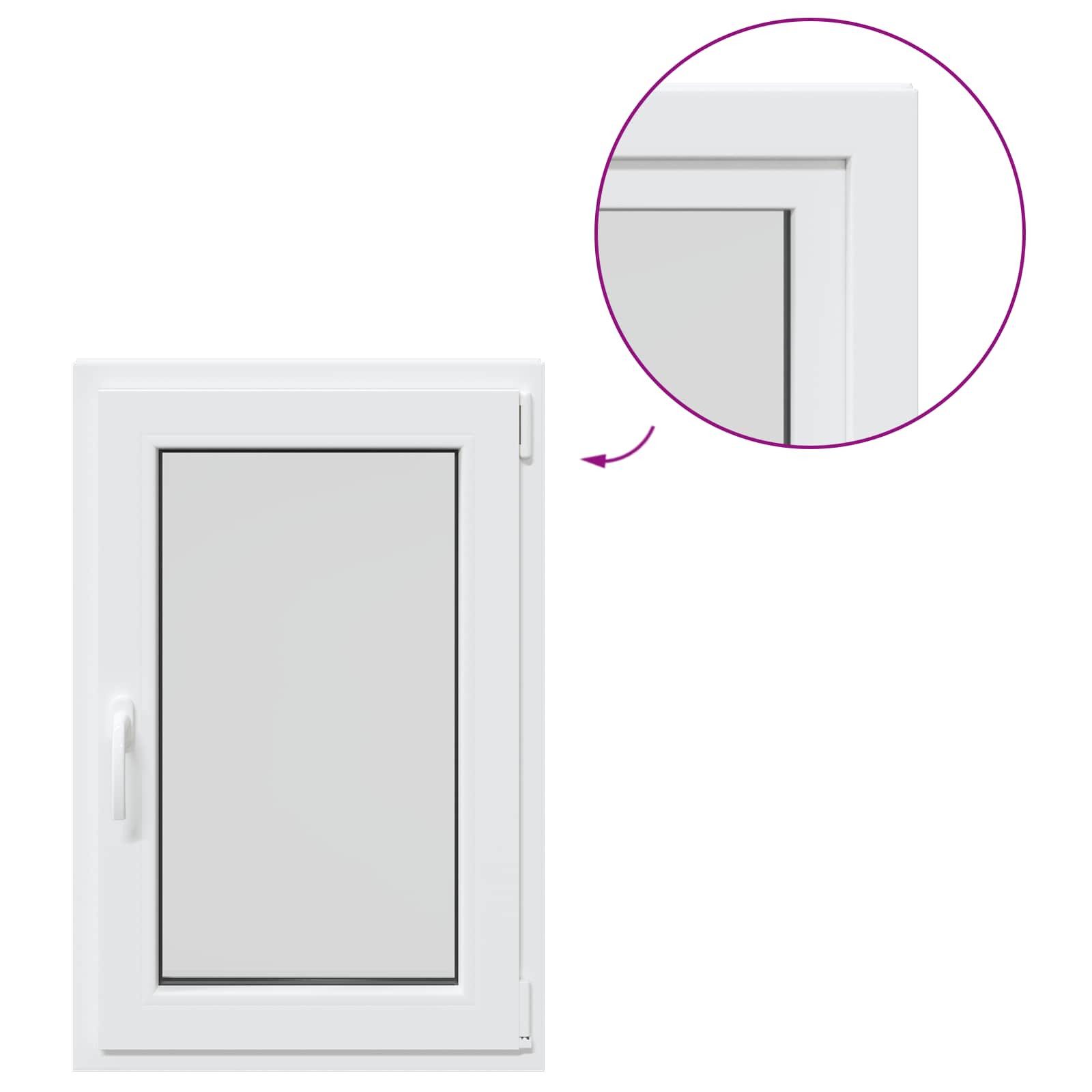 vidaXL Fenster Kellerfenster Innenseite Farbe Weiß RISOR 50 x 100 cm, (1 St)