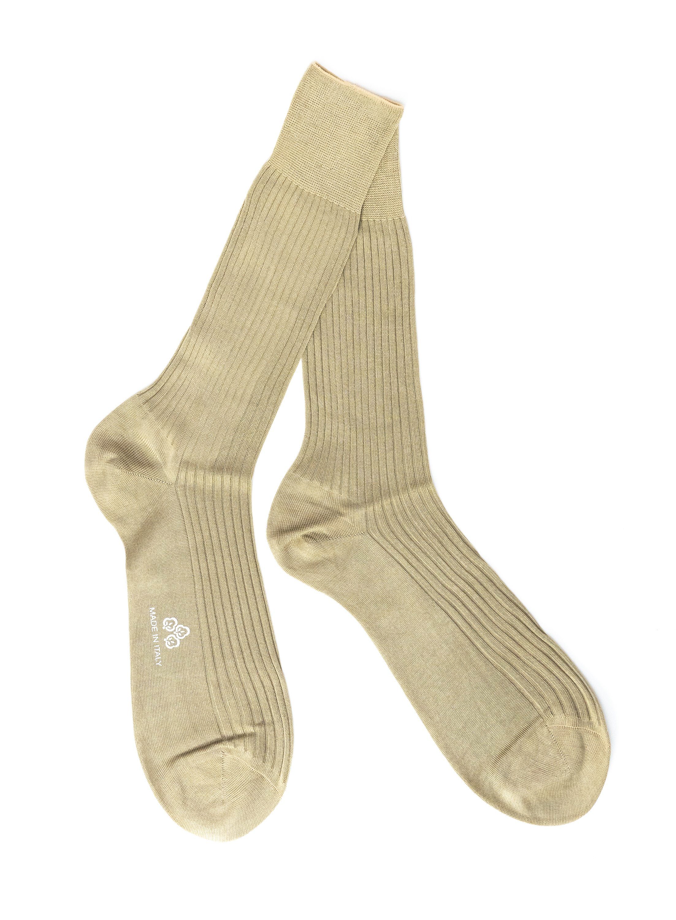 Made aus Italy Paar) Carlo Baumwolle, Socken Di in Beige (1 Business-Socken, Gentleman-Socken,