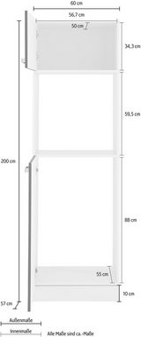 wiho Küchen Backofen/Kühlumbauschrank Husum 60 cm breit