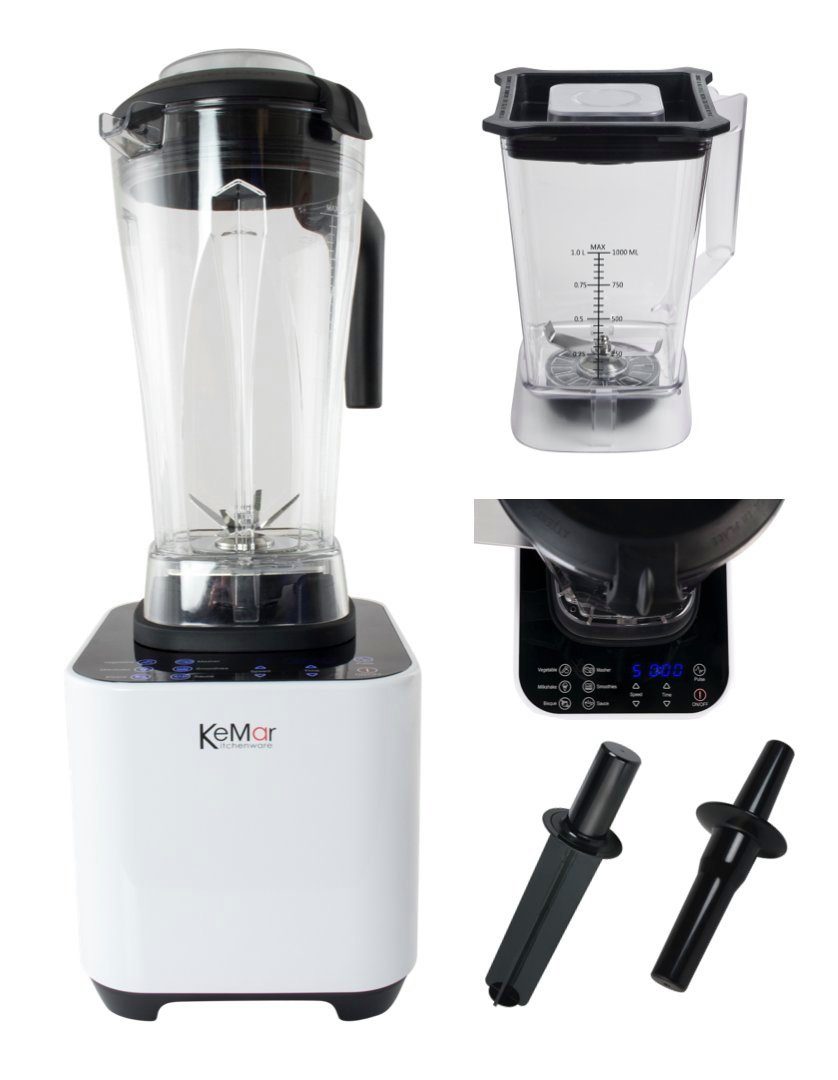 KeMar Kitchenware Standmixer KSB-200, 1500,00 W, 2 Behälter, Touchdisplay, Hochleistungsmixer, Smoothiemaker